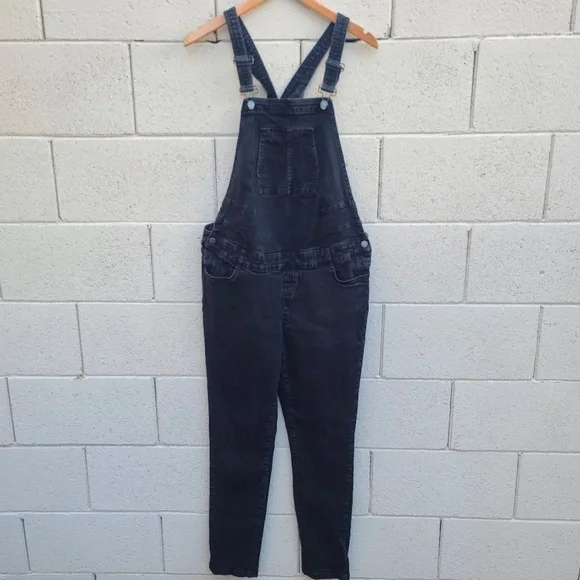 Seraphine Maternity Overalls Black Denim size 10 - Picture 2 of 10